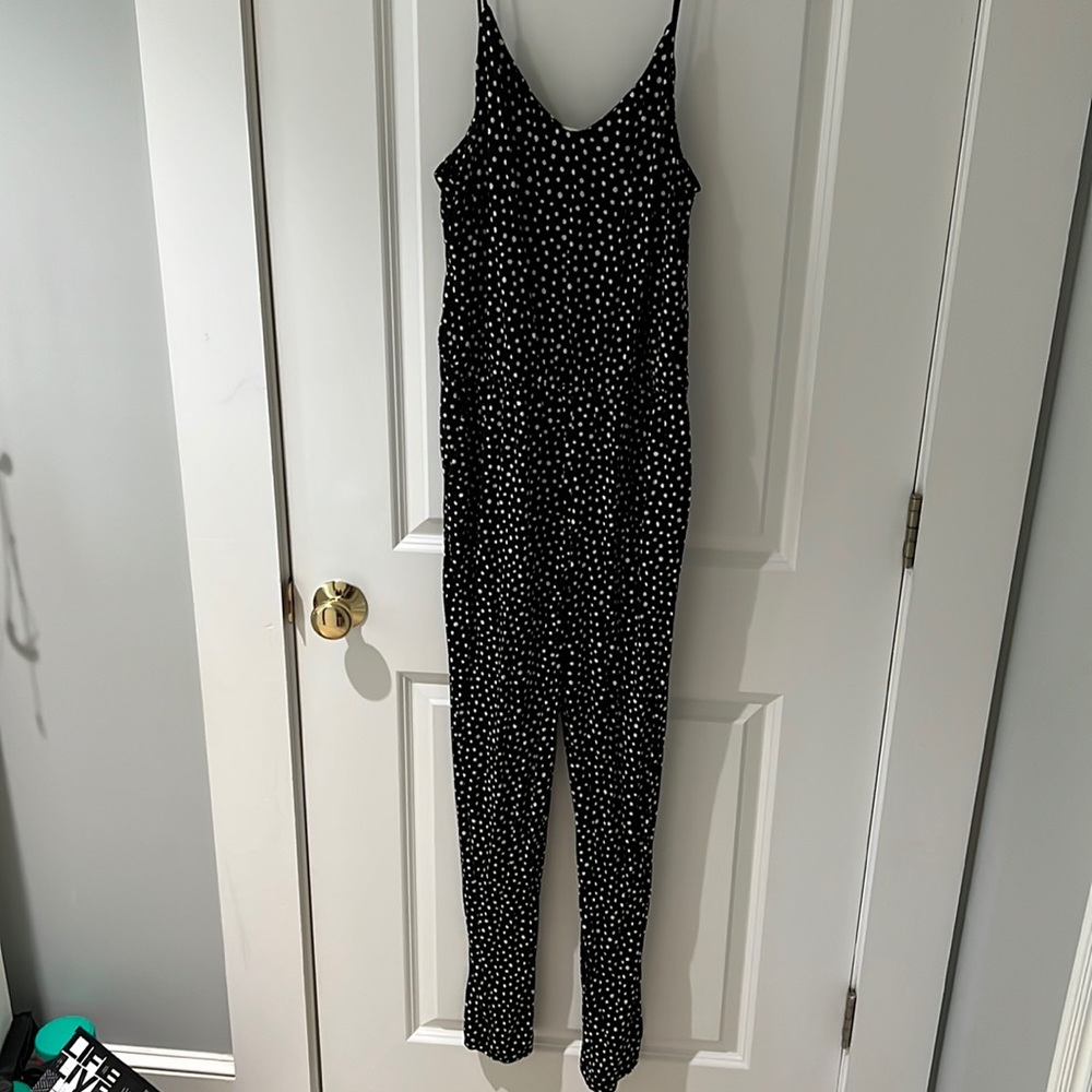 Black and white polka dot jumper spaghetti strap